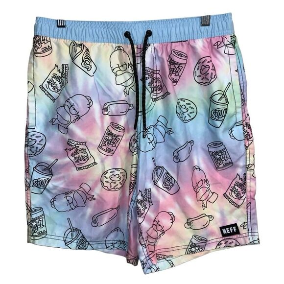 Neff x The Simpsons Homer Donuts tie-dye swim trunks - S - Picture 1 of 4